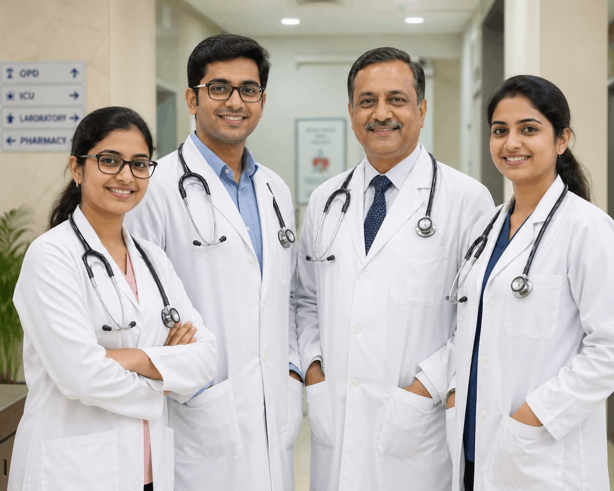 Doctors in a modern healthcare setting